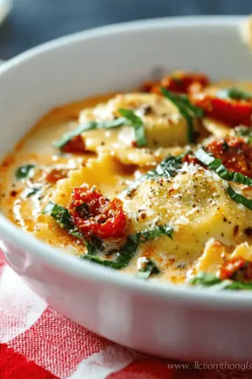 Creamy Tuscan Ravioli Soup