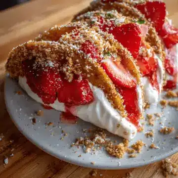 Crunchy Strawberry Cheesecake Tacos With White Chocolate