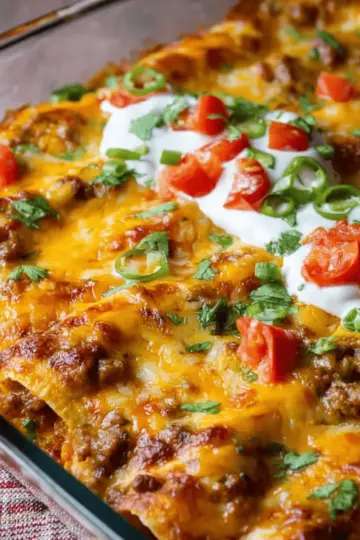 Easy Cheesy Ground Beef Enchiladas