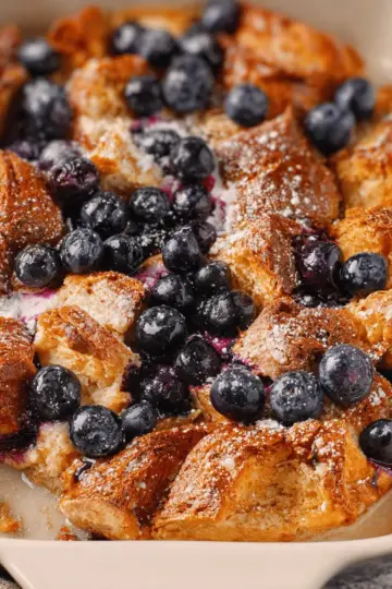 Blueberry Croissant French Toast Bake