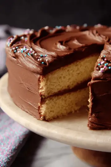 French Butter Cake with Old Fashioned Fudge Frosting