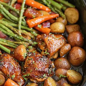 Slow Cooker Honey Garlic Chicken and Veggies