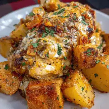 Crockpot Garlic Parmesan Chicken and Potatoes