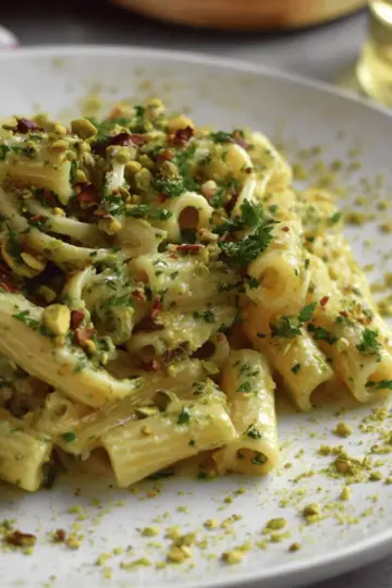 Sicilian Pasta with Creamy Pistachio Sauce