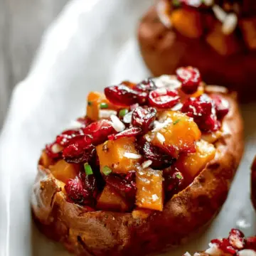 Cranberry Apple Twice-Baked Sweet Potatoes