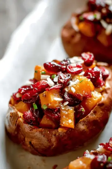Cranberry Apple Twice-Baked Sweet Potatoes