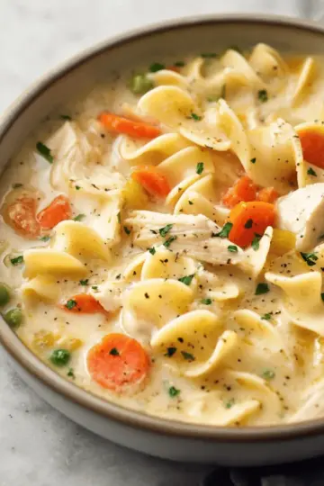 Easy Creamy Chicken Noodle Soup