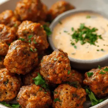 Creole Sausage Balls with Remoulade Dipping Sauce
