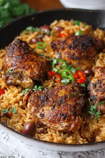 One Pot Caribbean Jerk Chicken & Rice