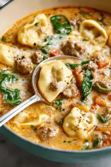 Creamy Sausage Tortellini Soup