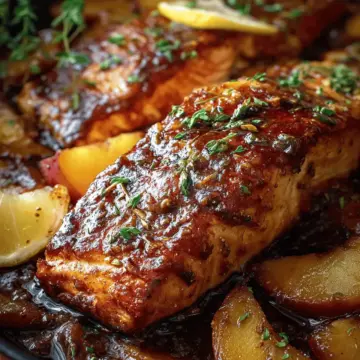 Bourbon Peach Roasted Salmon