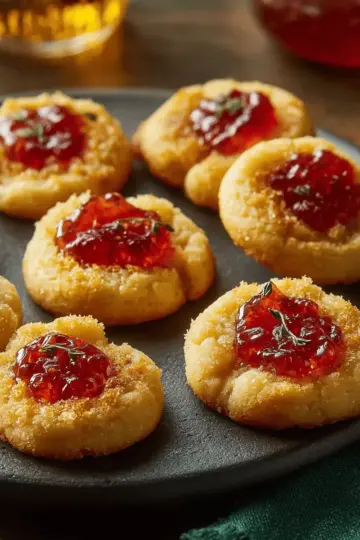 Cheesy Thumbprint Appetizers with Hot Pepper Jelly