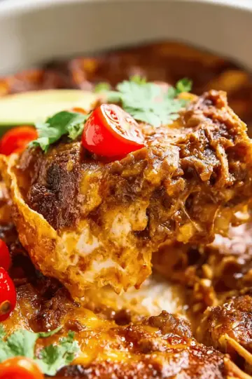 Slow Cooker Beef Enchilada Casserole