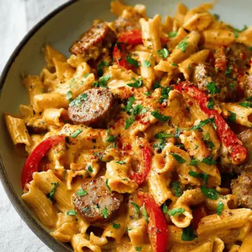 One Pot Creamy Cajun Sausage Pasta