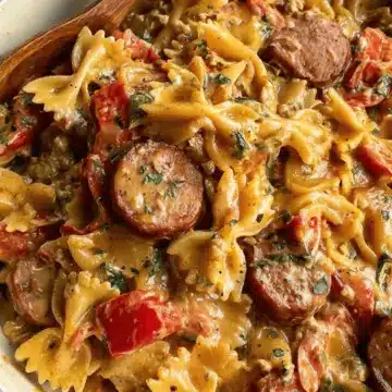 One Pot Creamy Cajun Sausage Pasta