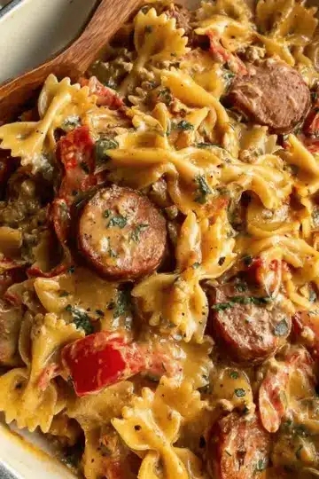 One Pot Creamy Cajun Sausage Pasta