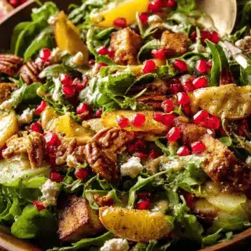 Christmas Salad with Honey Mustard Dressing.