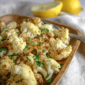 Lemon Pepper Roasted Cauliflower Florets