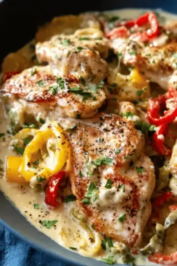 Creamy Pepperoncini Chicken Skillet