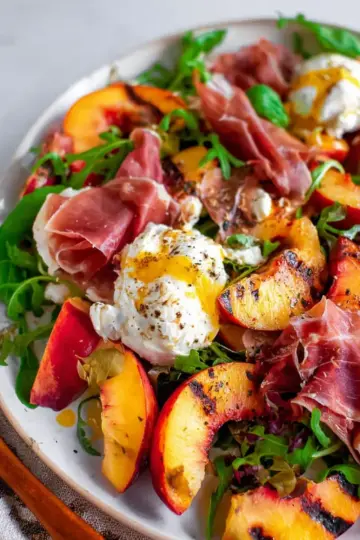 Grilled Nectarine Burrata Prosciutto Salad