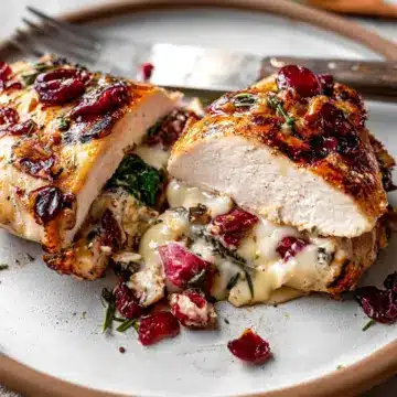 Cranberry Brie Stuffed Chicken Breasts