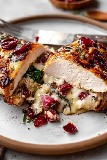Cranberry Brie Stuffed Chicken Breasts