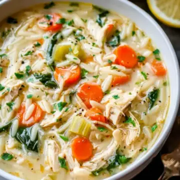 Lemon Chicken Orzo Soup