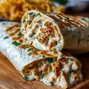 Cheesy Garlic Chicken Wraps