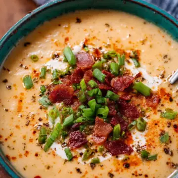 Easy Spicy Baked Potato Soup.