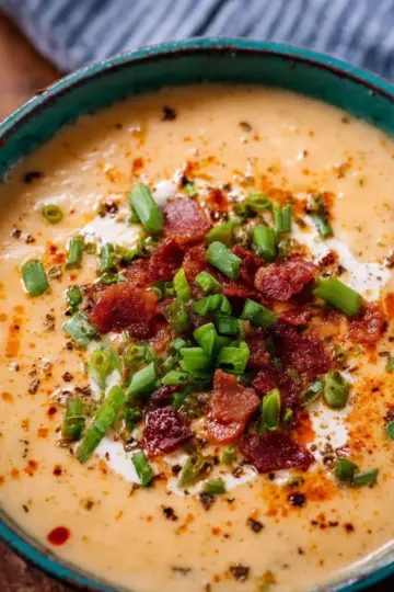 Easy Spicy Baked Potato Soup.