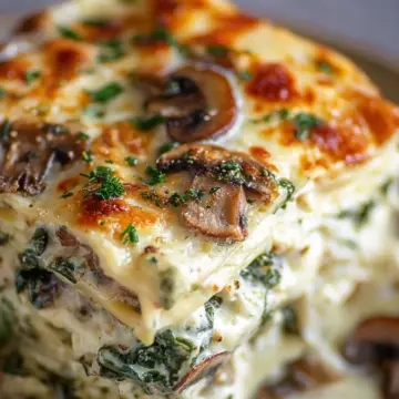 Creamy Spinach and Mushroom Lasagna