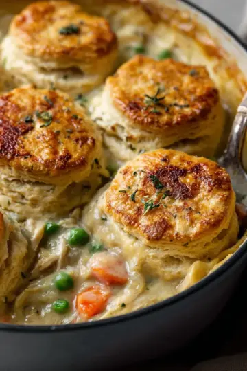 Chicken Pot Pie with Biscuits
