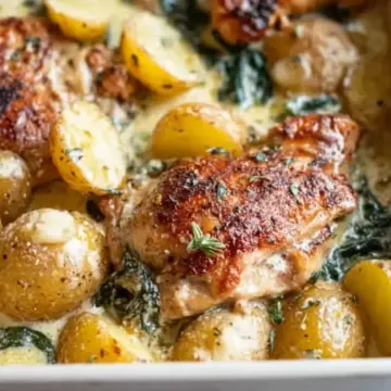 Creamy Garlic Parmesan Chicken & Potatoes
