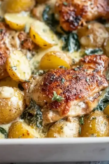 Creamy Garlic Parmesan Chicken & Potatoes
