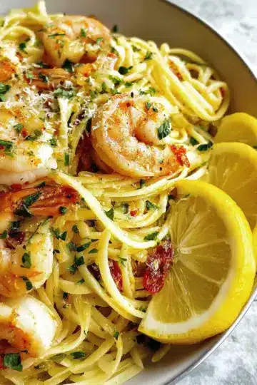 Lemon Garlic Shrimp Pasta