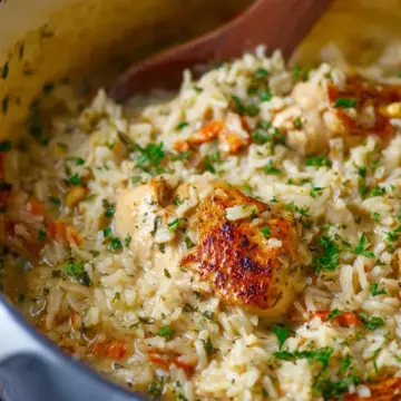 Creamy Chicken and Rice Recipe (a one-pot meal)