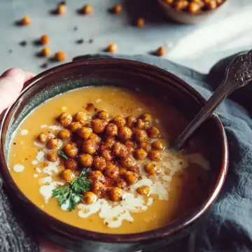 Roasted Garlic Chickpea Soup