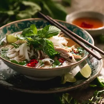 Vietnamese Chicken Pho soup (Pho Ga)