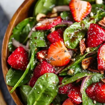 Spinach Strawberry Salad with Balsamic Poppy Seed Dressing