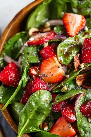 Spinach Strawberry Salad with Balsamic Poppy Seed Dressing