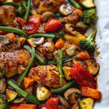 One Pan Honey Garlic Chicken and Veggies