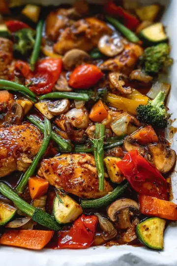 One Pan Honey Garlic Chicken and Veggies