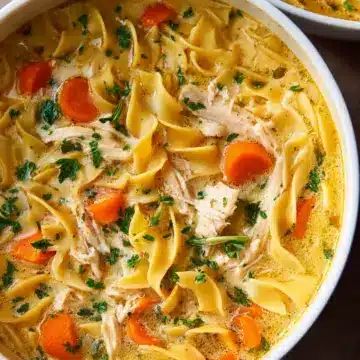 Creamy Homestyle Chicken Noodle Soup.