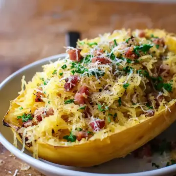 Keto Spaghetti Squash Carbonara