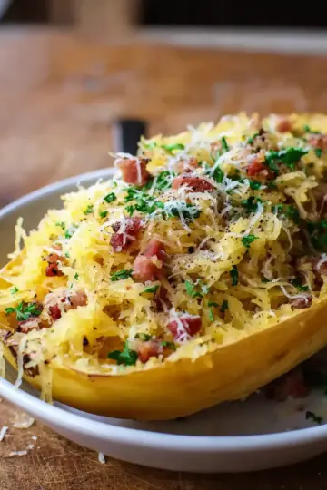 Keto Spaghetti Squash Carbonara