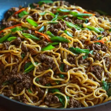 Mongolian Ground Beef Noodles
