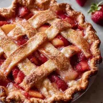 Brown Butter Strawberry Peach Pie