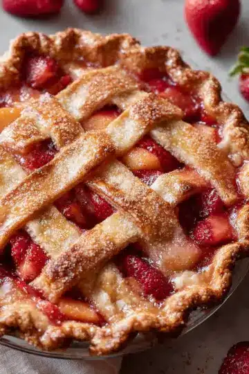 Brown Butter Strawberry Peach Pie