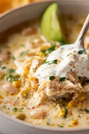 Creamy Crockpot White Chicken Chili