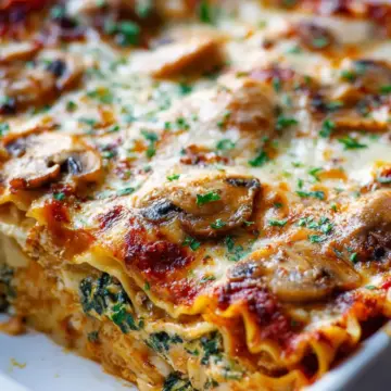 Skinny Mushroom Spinach Lasagna
